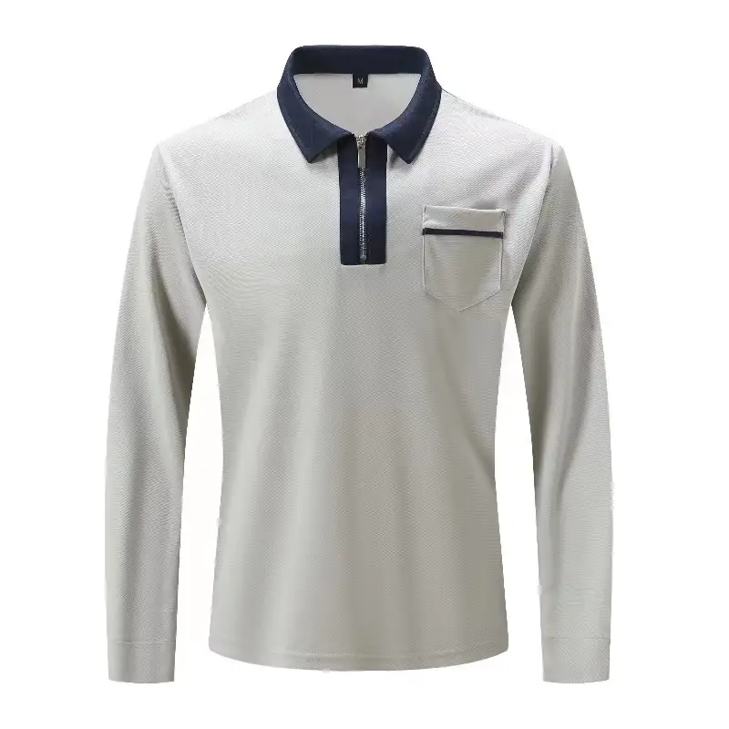 Men's Black Slim Fit Polo Shirt with White Collar — feature 22
