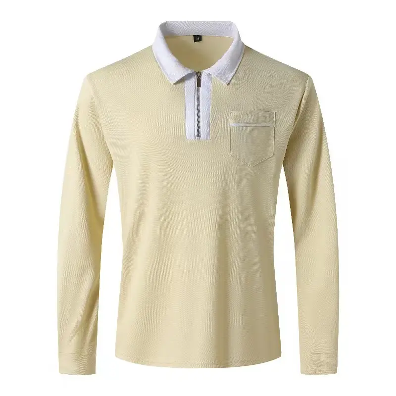 Men's Black Slim Fit Polo Shirt with White Collar - Image 4
