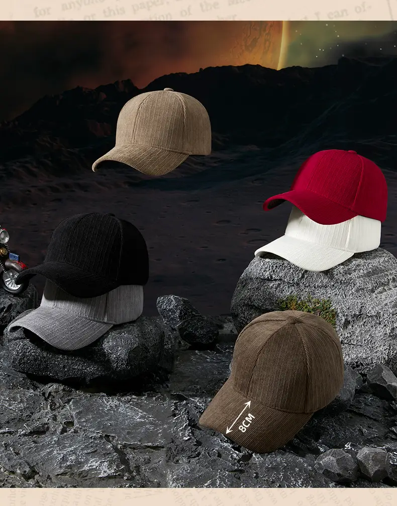 Men Striped Beige Baseball Cap Windproof Warm — feature 10