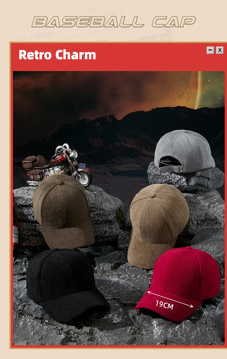 Men Striped Beige Baseball Cap Windproof Warm — feature 12