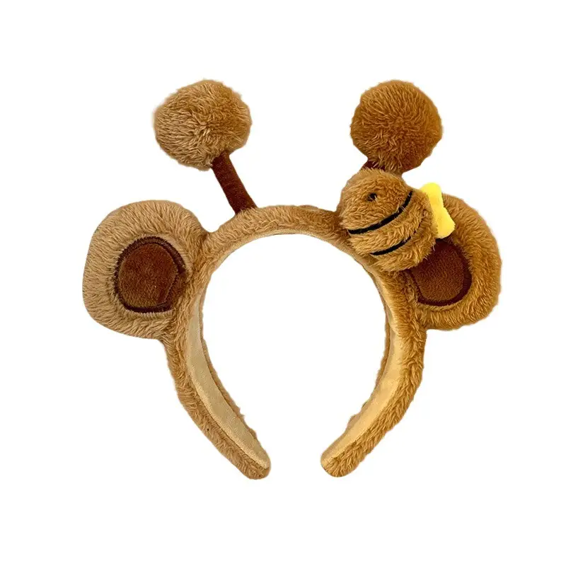 Plush Bear Face Wash Headband for Girls Winter Cute - Image 7