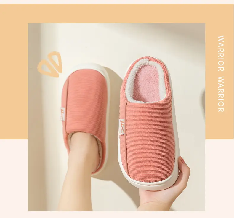 Huili Knitted Cotton Slippers Feeling Men's Indoor Home Non-slip Thick Bottom Maomao Women's Household Winter Slippers — feature 13