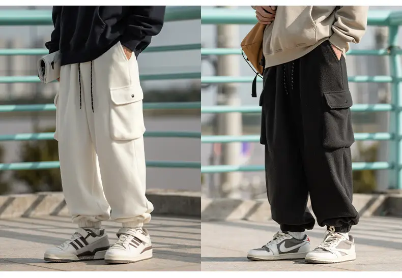 Hanlu Men Fleece Jogger Pants Cream 2024 — feature 10