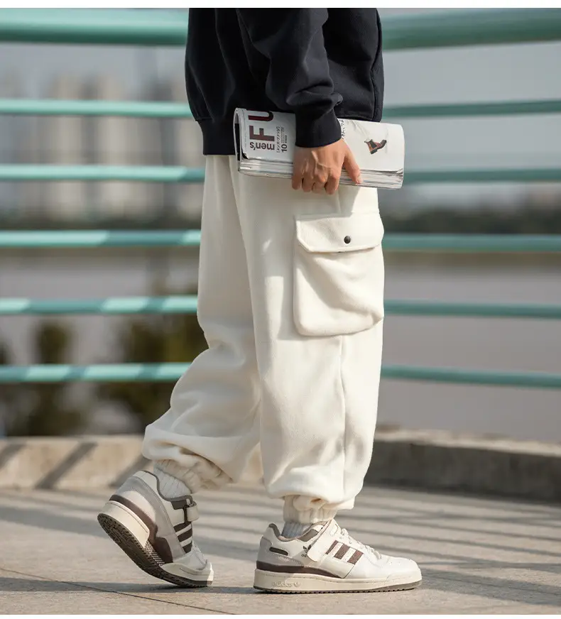 Hanlu Men Fleece Jogger Pants Cream 2024 — feature 11