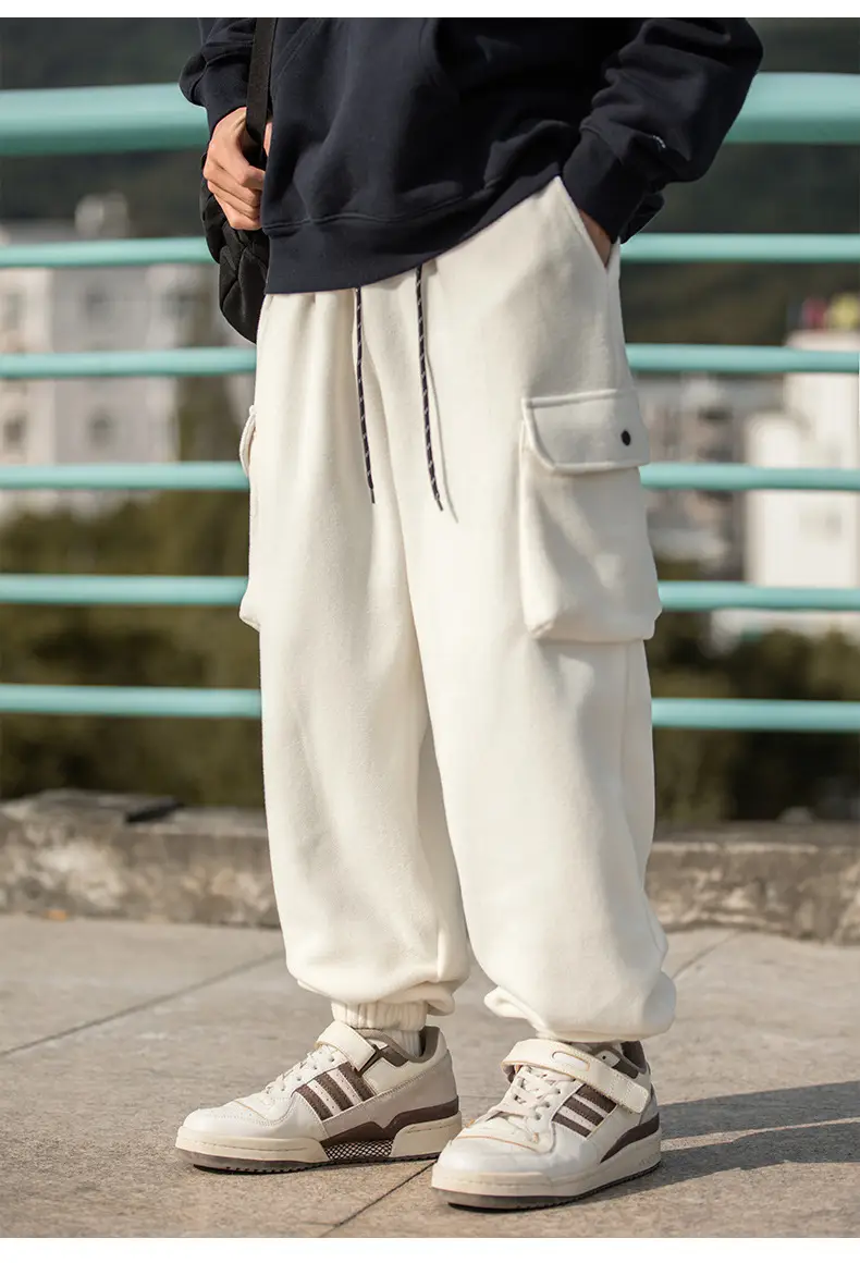 Hanlu Men Fleece Jogger Pants Cream 2024 — feature 13