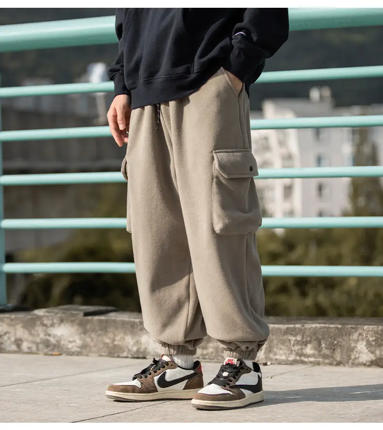 Hanlu Men Fleece Jogger Pants Cream 2024 — feature 15