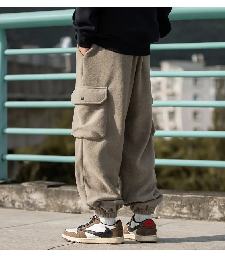 Hanlu Men Fleece Jogger Pants Cream 2024 — feature 16