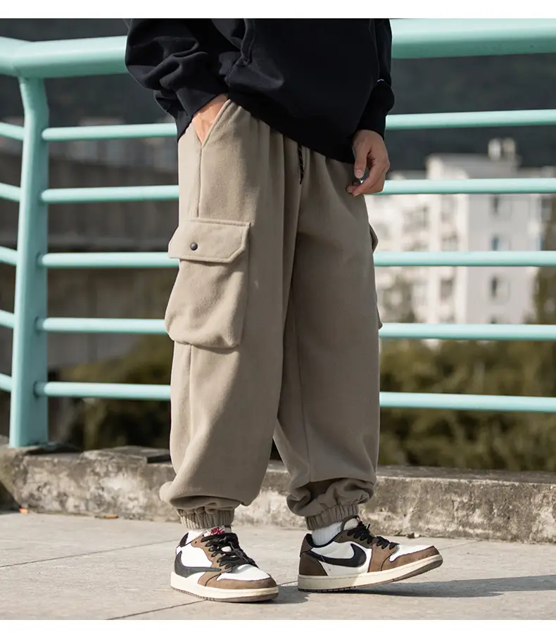 Hanlu Men Fleece Jogger Pants Cream 2024 — feature 17