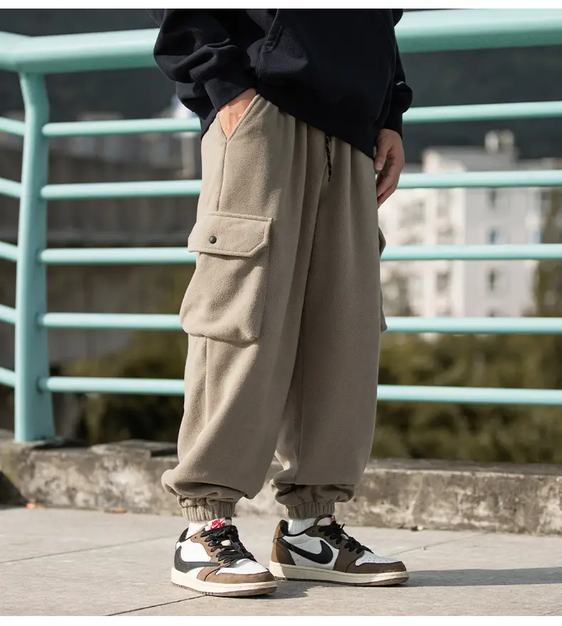 Hanlu Men Fleece Jogger Pants Cream 2024 — feature 18