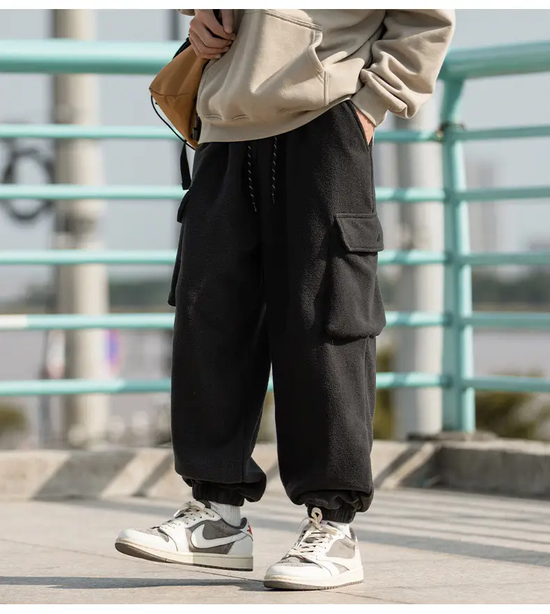 Hanlu Men Fleece Jogger Pants Cream 2024 — feature 19
