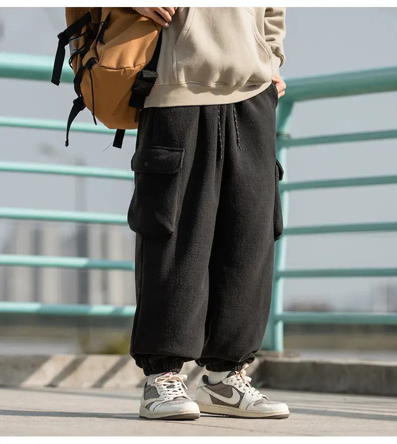 Hanlu Men Fleece Jogger Pants Cream 2024 — feature 20