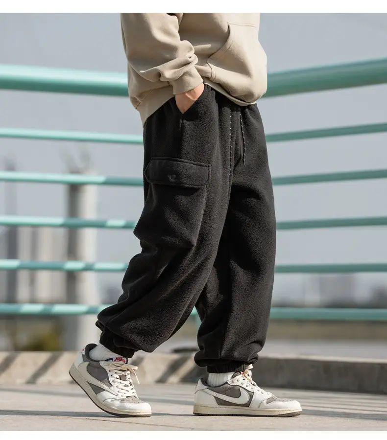 Hanlu Men Fleece Jogger Pants Cream 2024 — feature 21
