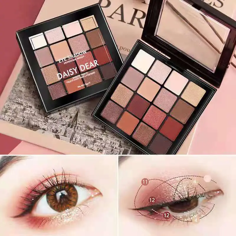 Sweat-Proof Waterproof Eye Shadow 16 Colors - Image 6