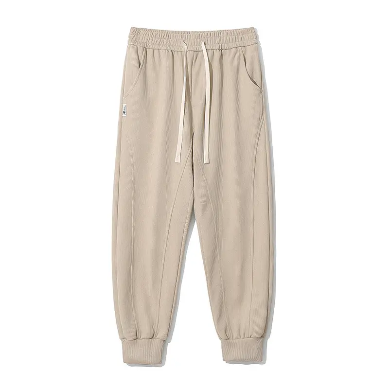 Men's Spring & Autumn Loose Leg Pants Beige White Casual Sportswear - Image 7
