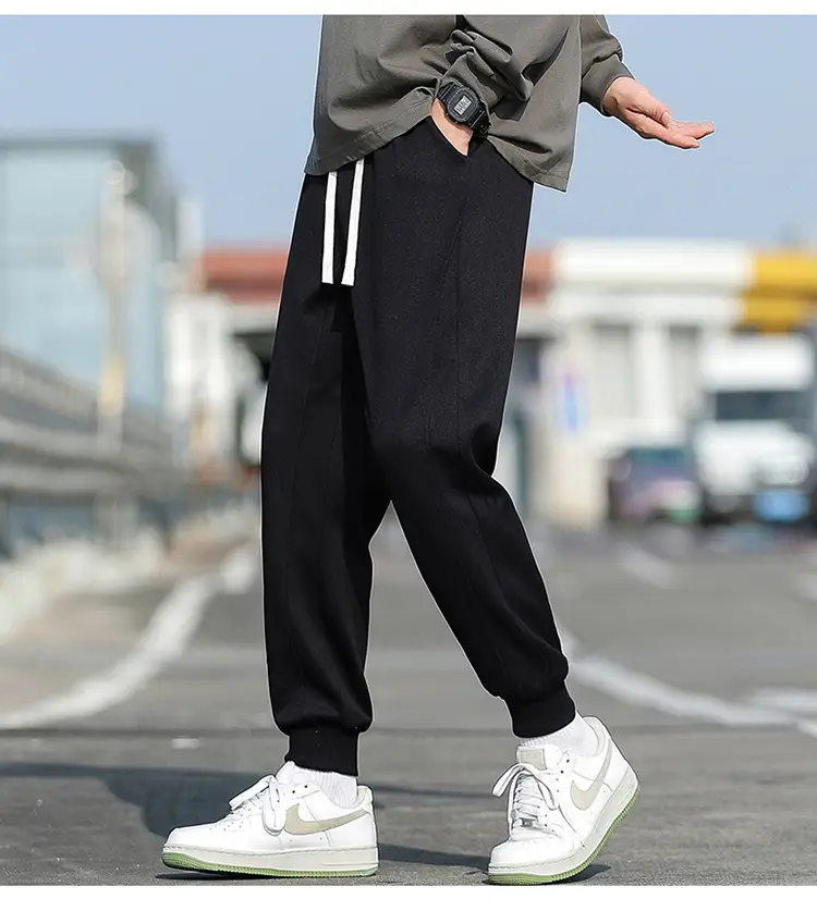 Men's Spring & Autumn Loose Leg Pants Beige White Casual Sportswear — feature 10