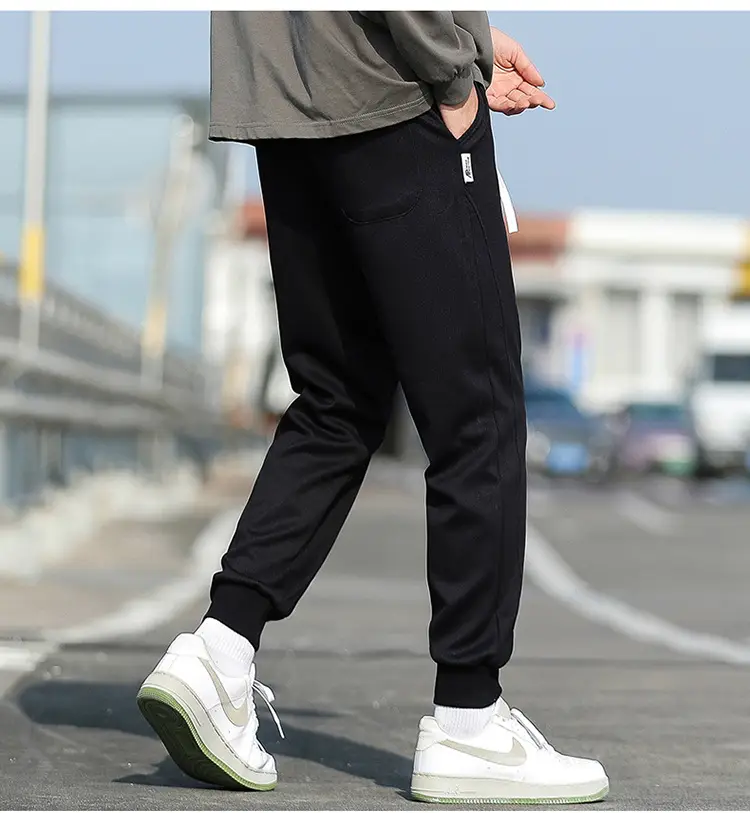 Men's Spring & Autumn Loose Leg Pants Beige White Casual Sportswear — feature 11