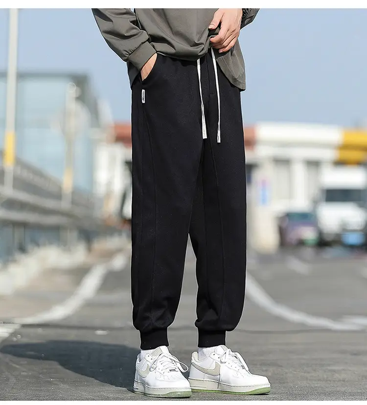 Men's Spring & Autumn Loose Leg Pants Beige White Casual Sportswear — feature 12