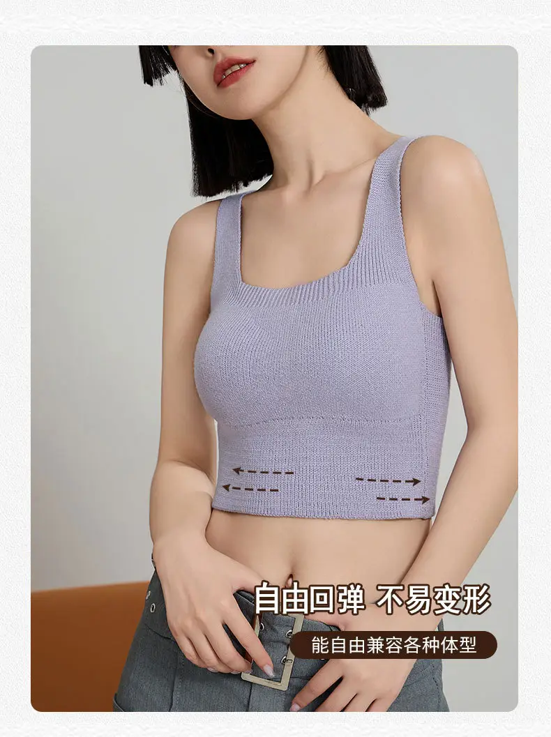 Women's Wool Fleece Thermal Vest with Chest Pad — feature 14