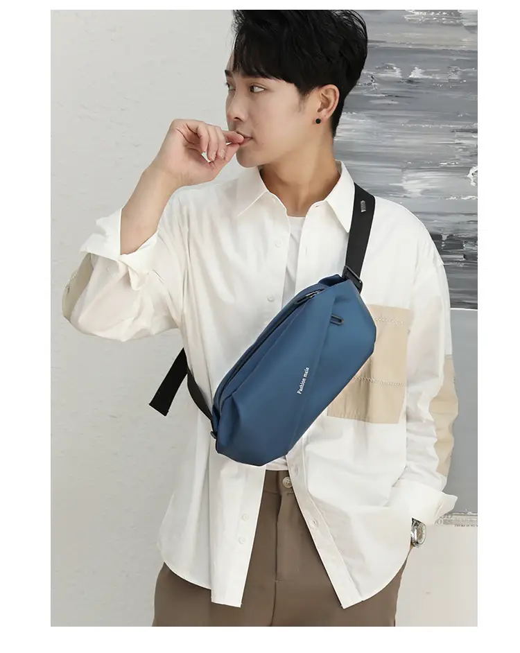 Men's Blue Casual Crossbody Waist Bag — feature 18