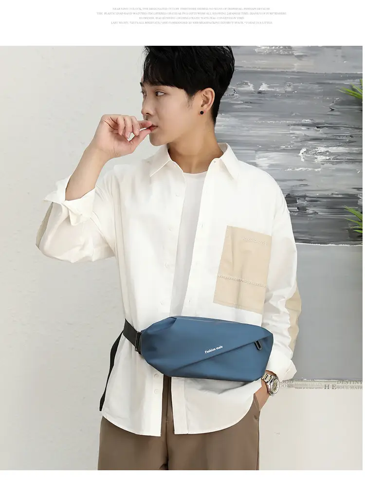 Men's Blue Casual Crossbody Waist Bag — feature 19