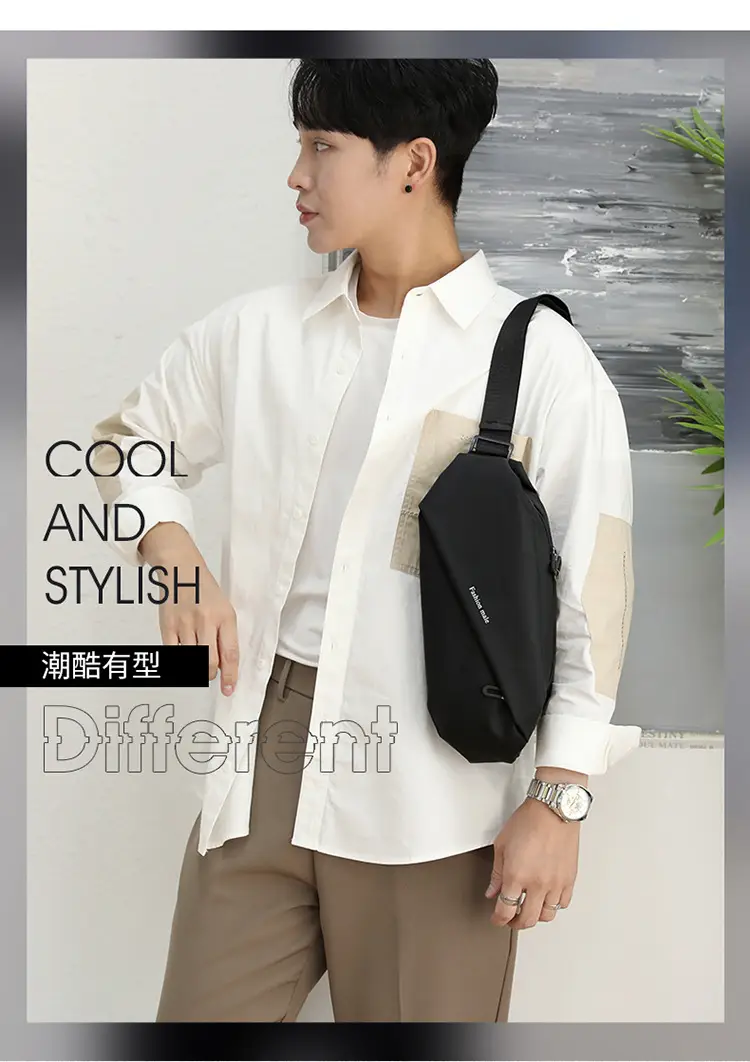 Men's Blue Casual Crossbody Waist Bag — feature 2