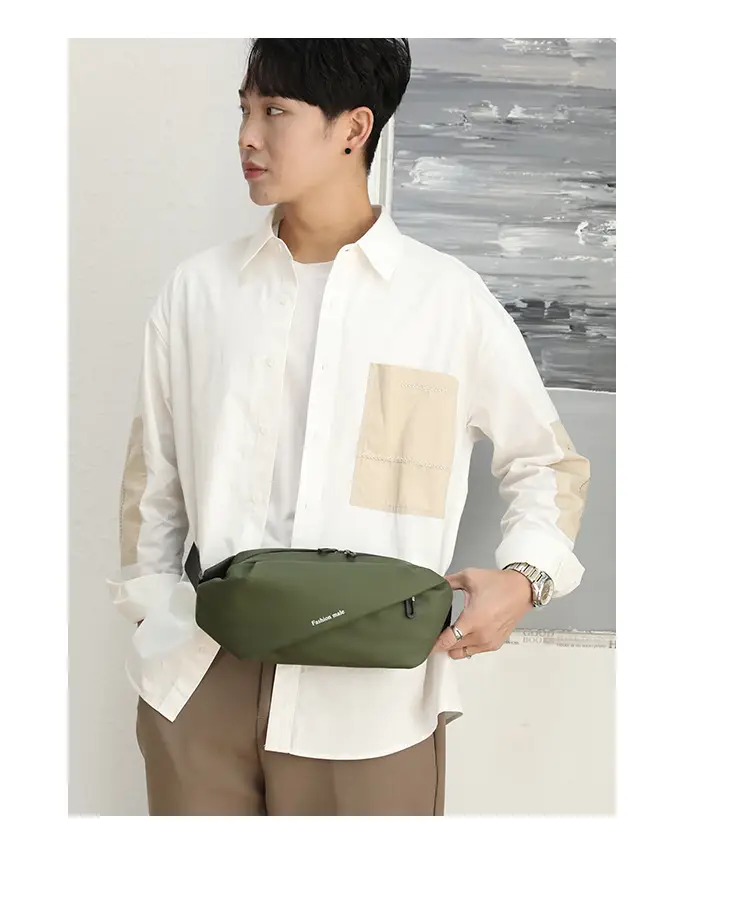 Men's Blue Casual Crossbody Waist Bag — feature 22
