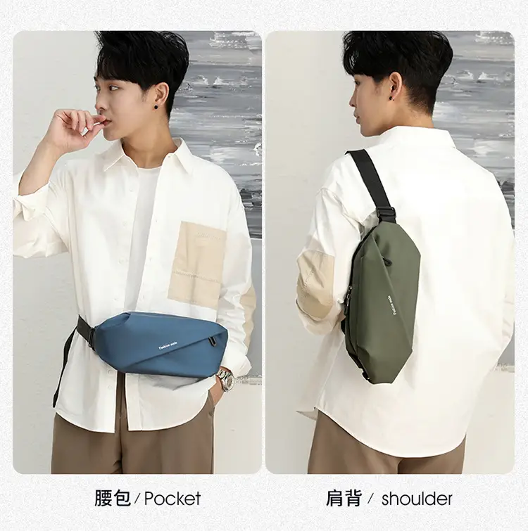 Men's Blue Casual Crossbody Waist Bag — feature 6