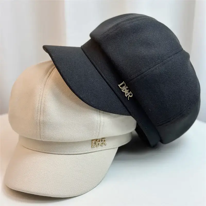 Women's Beige British Retro Cap Autumn Winter Casual - Image 5