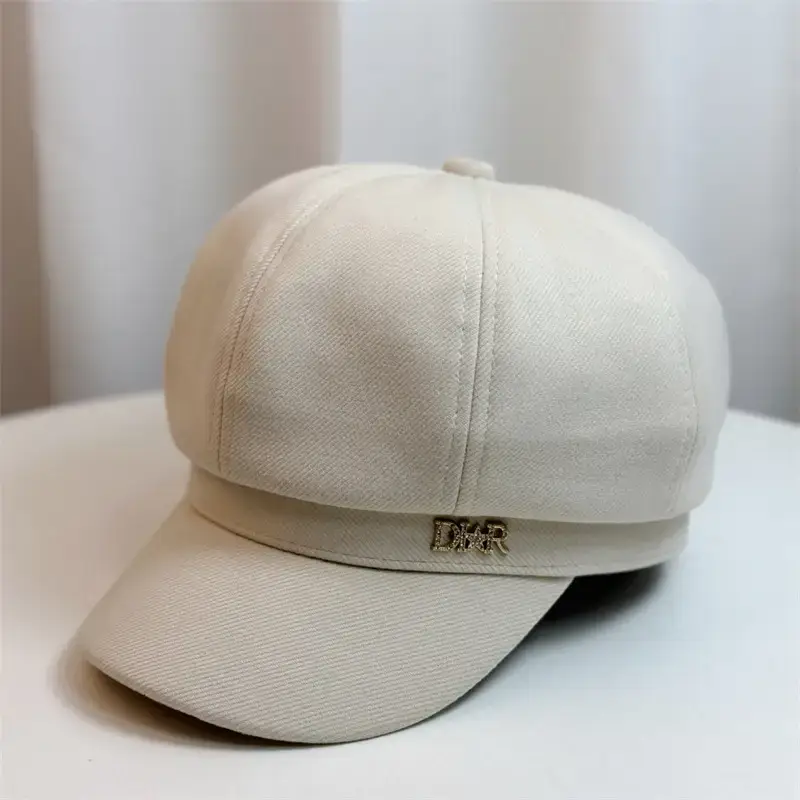 Women's Beige British Retro Cap Autumn Winter Casual - Image 8