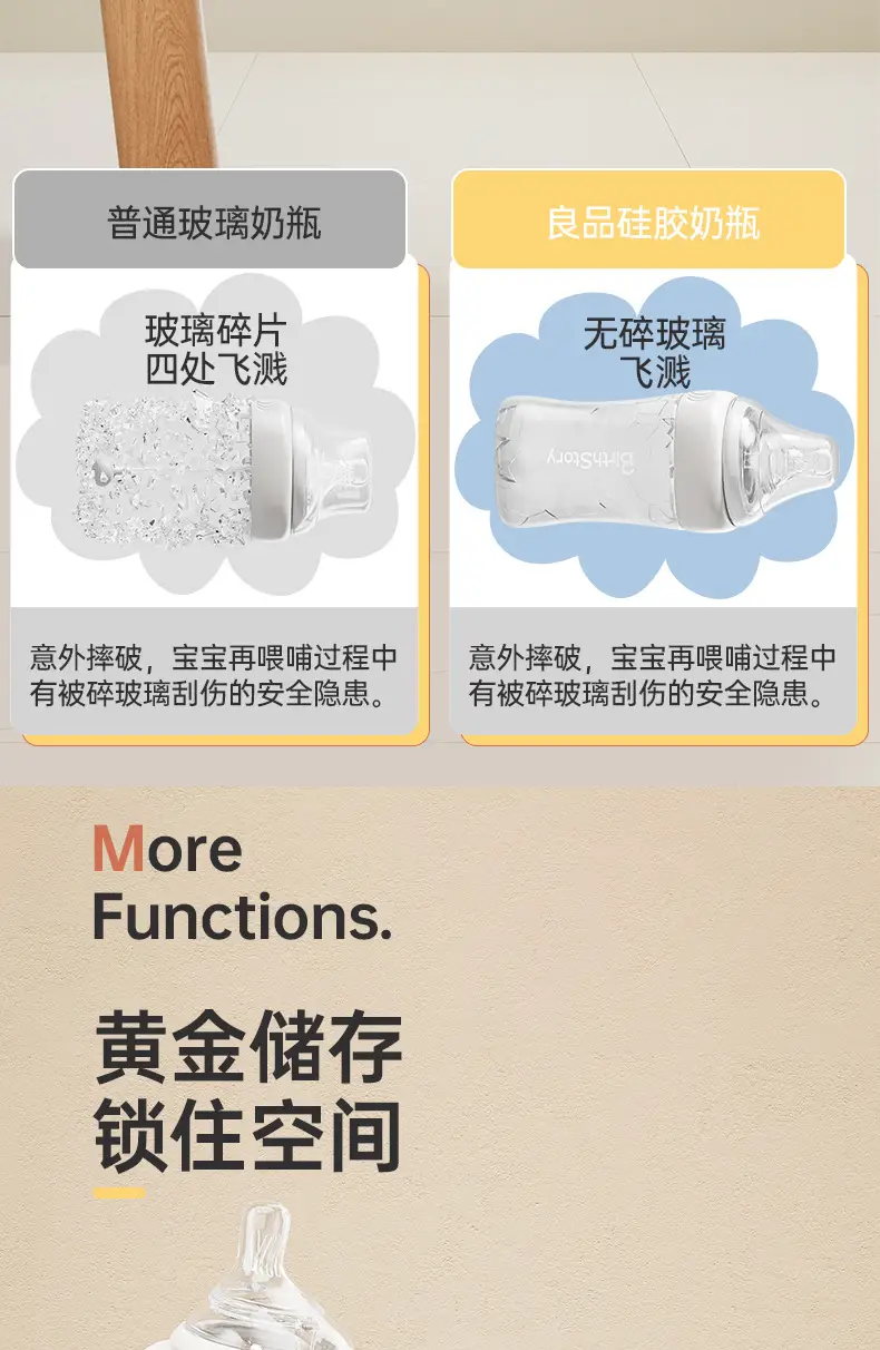 Baby High Borosilicate Glass Bottle Newborn Anti-Colic 0-6 Months Anti-Slip Baby Bottle Wide Diameter 150ml — feature 13