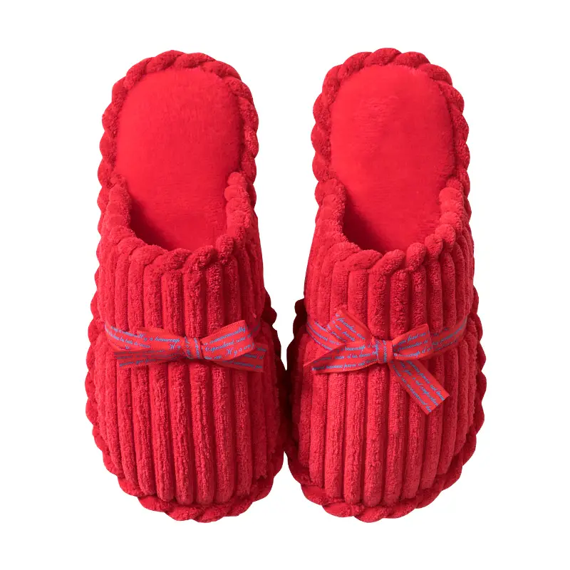 Birth year cotton slippers men's winter indoor home wedding bridegroom New Year festive red couple home women - Image 6