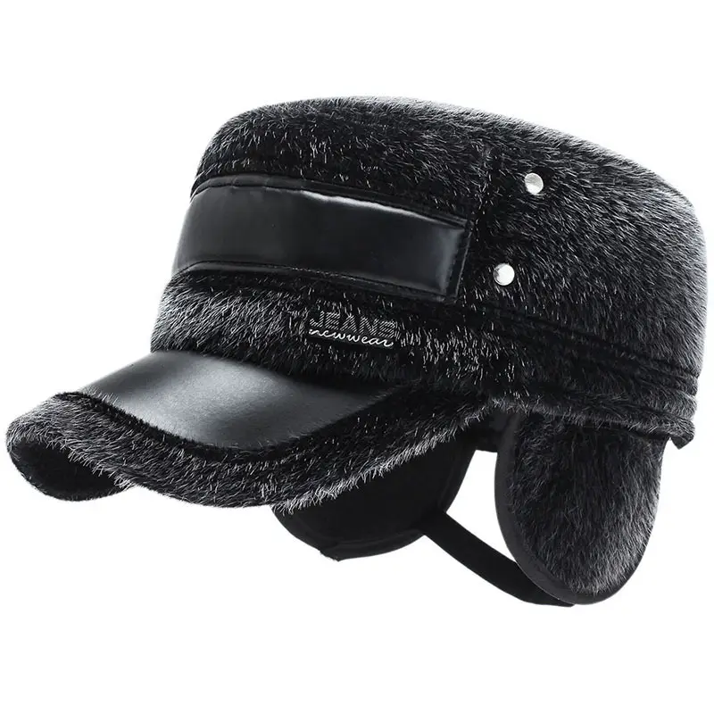 Winter Mink Hat for Men Cold Proof Ear Protection