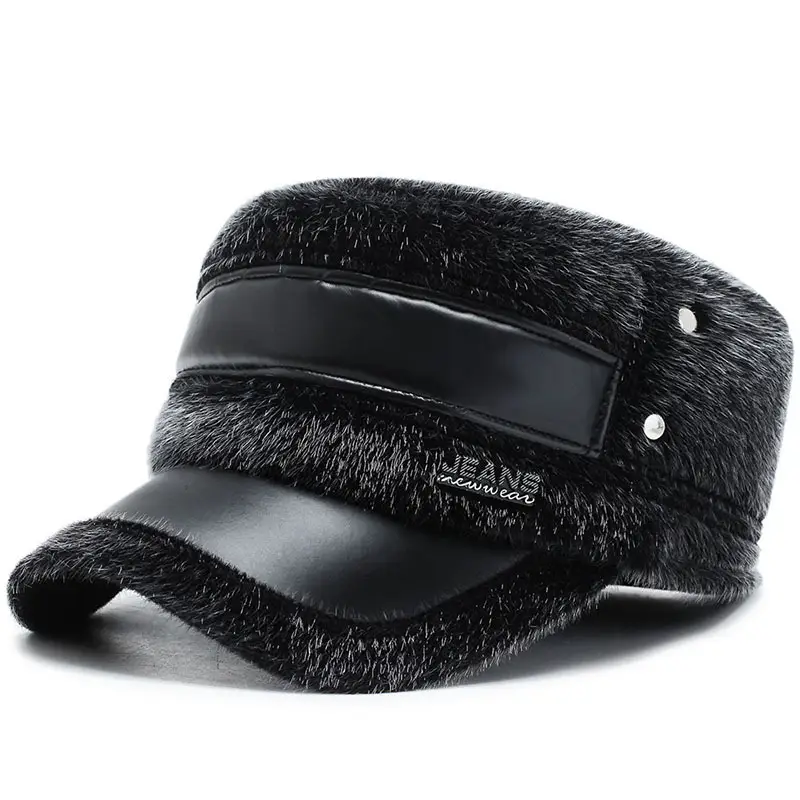 Winter Mink Hat for Men Cold Proof Ear Protection