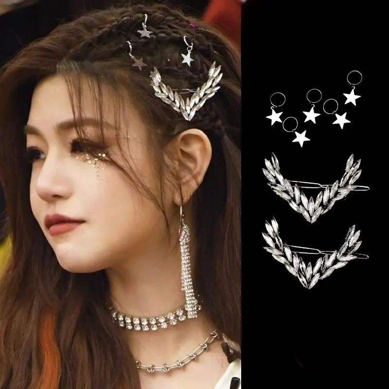 Korean-style Crystal V-Back Bangs Clip for Girls — feature 9