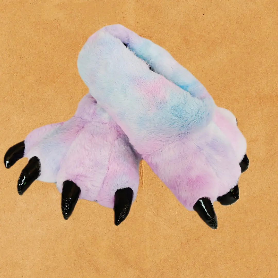 Wholesale Creative Dinosaur Paw Cotton Slippers Cartoon Couple Bag Heel Warm Shoes Men's and Women's Home Monster Plush Slippers
