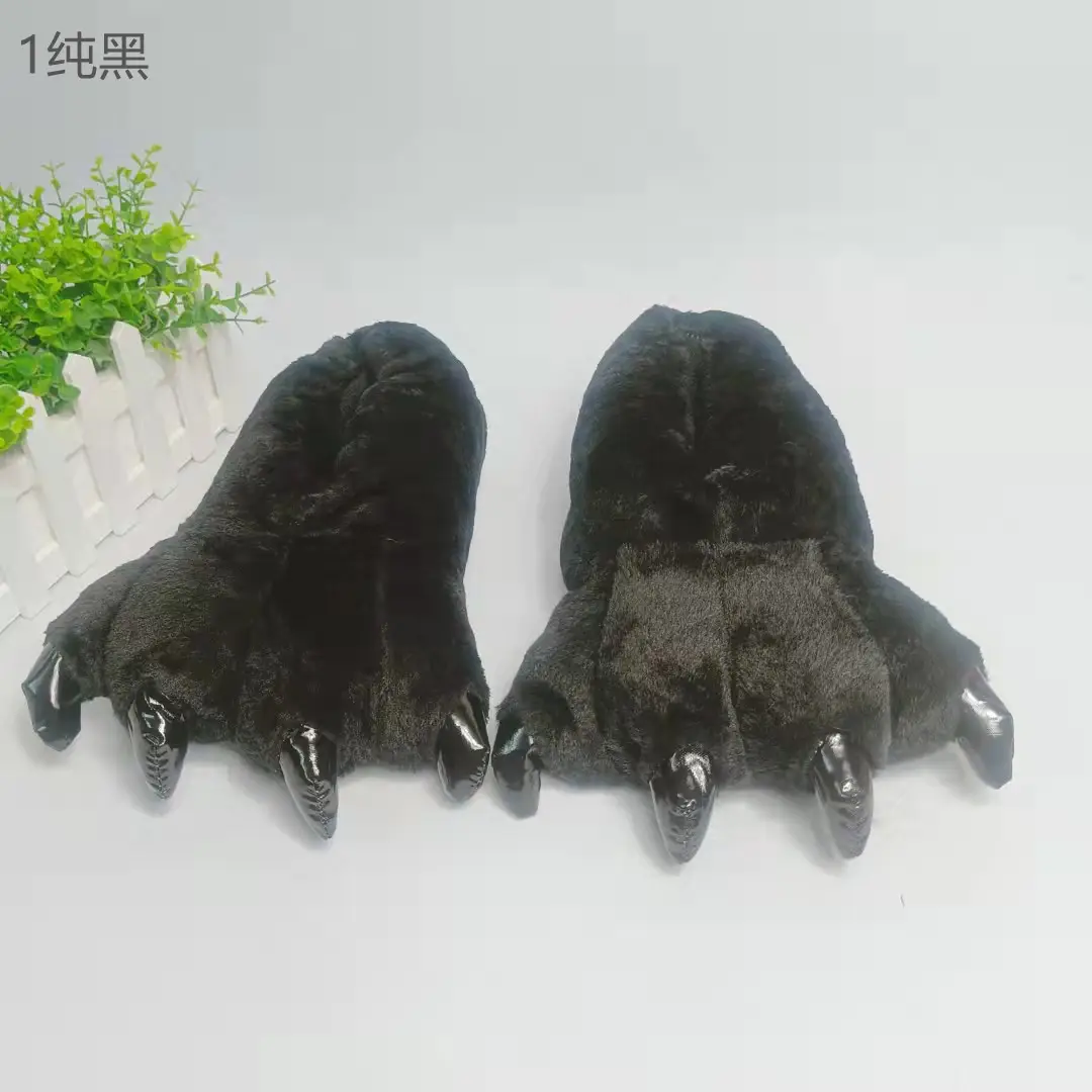 Wholesale Creative Dinosaur Paw Cotton Slippers Cartoon Couple Bag Heel Warm Shoes Men's and Women's Home Monster Plush Slippers — feature 13