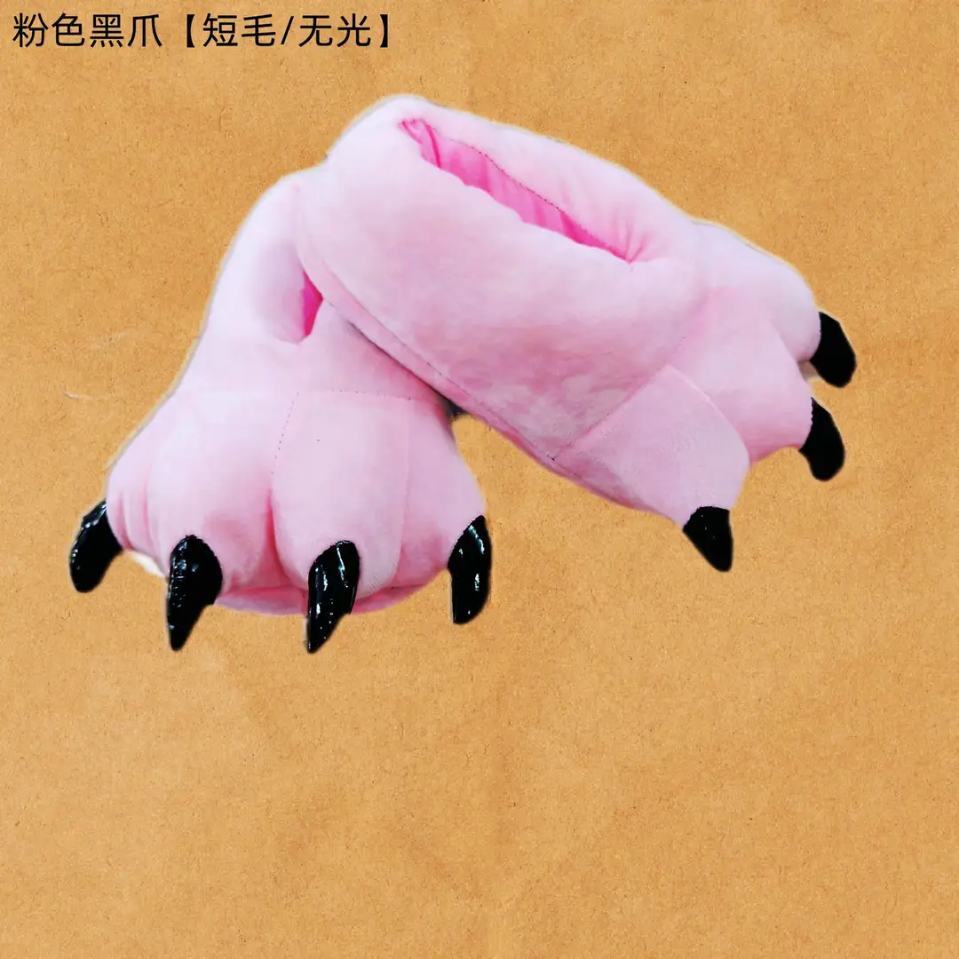 Wholesale Creative Dinosaur Paw Cotton Slippers Cartoon Couple Bag Heel Warm Shoes Men's and Women's Home Monster Plush Slippers — feature 23