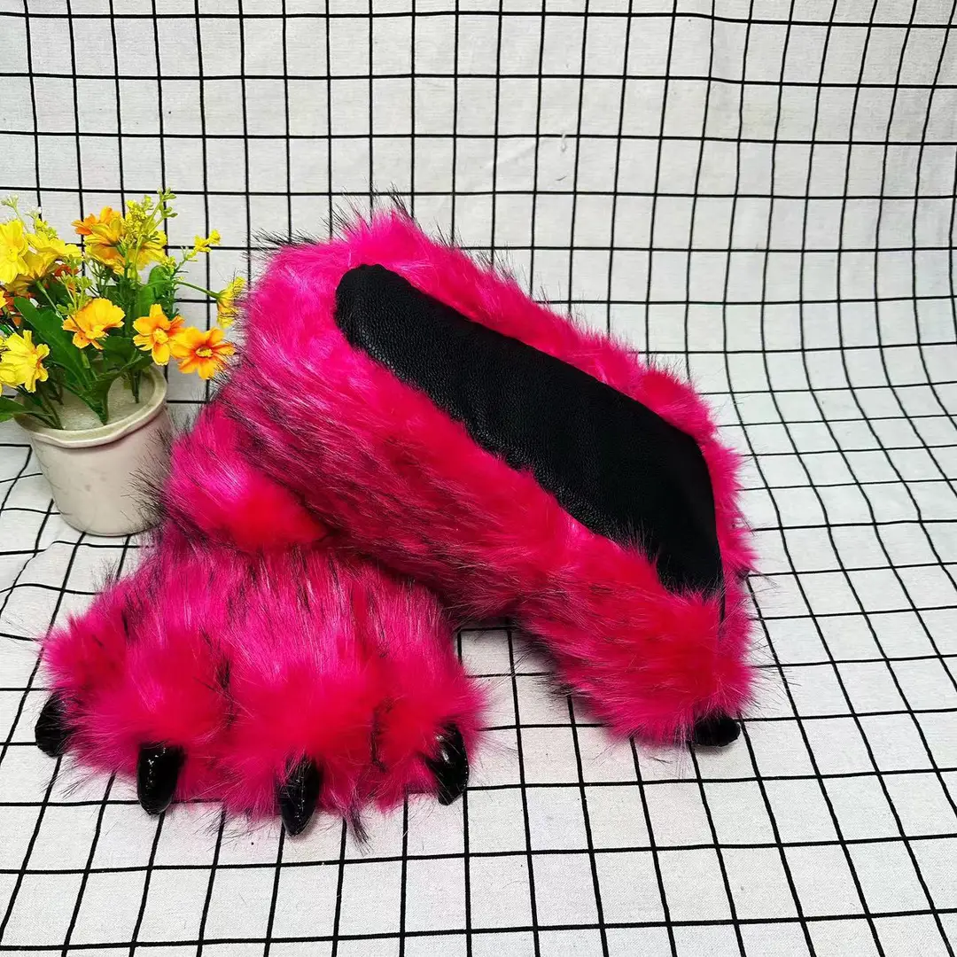 Wholesale Creative Dinosaur Paw Cotton Slippers Cartoon Couple Bag Heel Warm Shoes Men's and Women's Home Monster Plush Slippers — feature 26