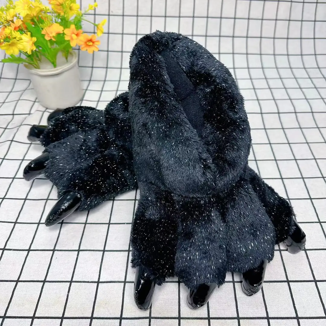 Wholesale Creative Dinosaur Paw Cotton Slippers Cartoon Couple Bag Heel Warm Shoes Men's and Women's Home Monster Plush Slippers — feature 32