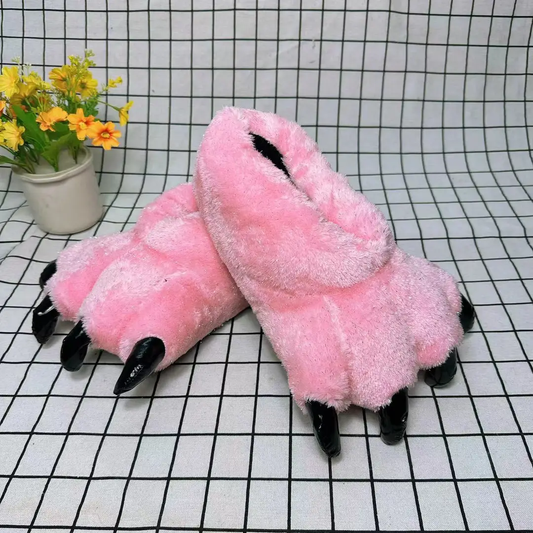 Wholesale Creative Dinosaur Paw Cotton Slippers Cartoon Couple Bag Heel Warm Shoes Men's and Women's Home Monster Plush Slippers — feature 33