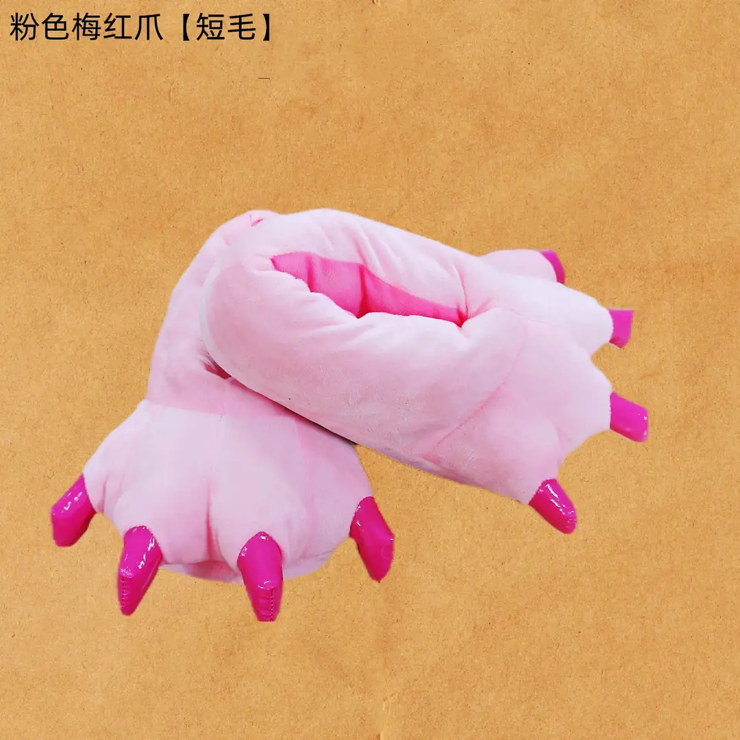 Wholesale Creative Dinosaur Paw Cotton Slippers Cartoon Couple Bag Heel Warm Shoes Men's and Women's Home Monster Plush Slippers