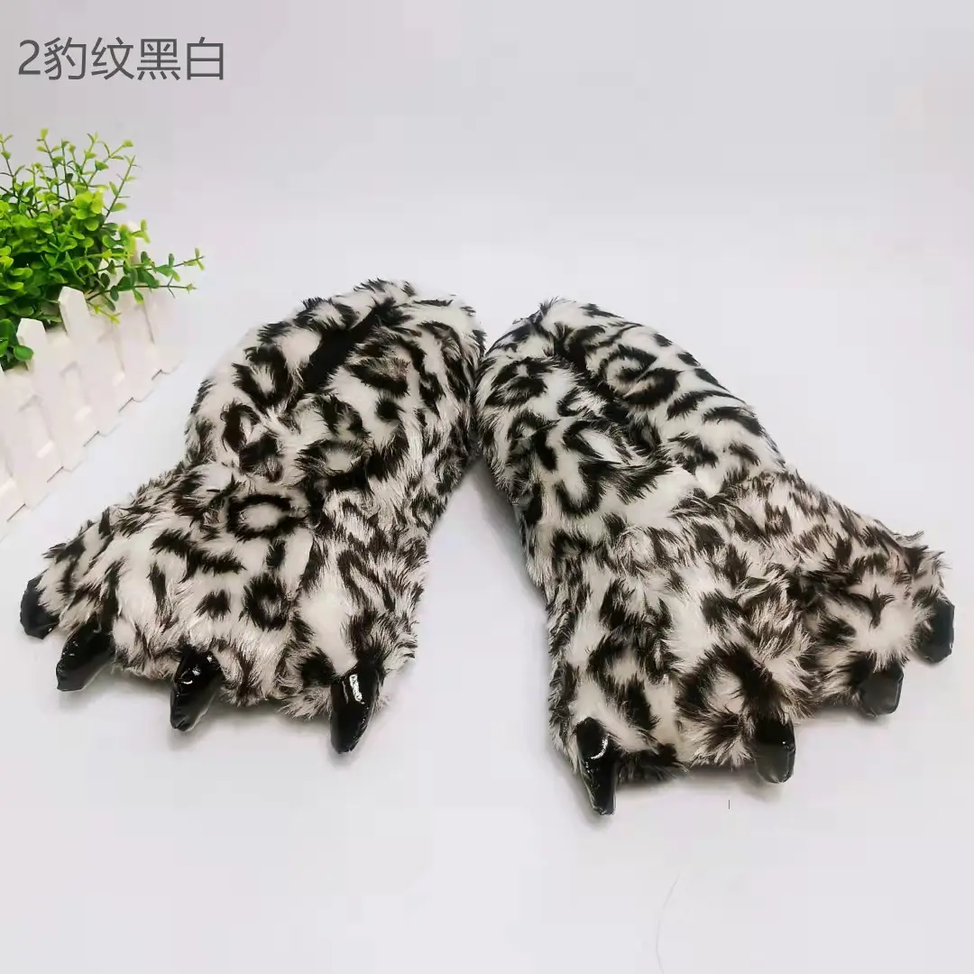 Wholesale Creative Dinosaur Paw Cotton Slippers Cartoon Couple Bag Heel Warm Shoes Men's and Women's Home Monster Plush Slippers