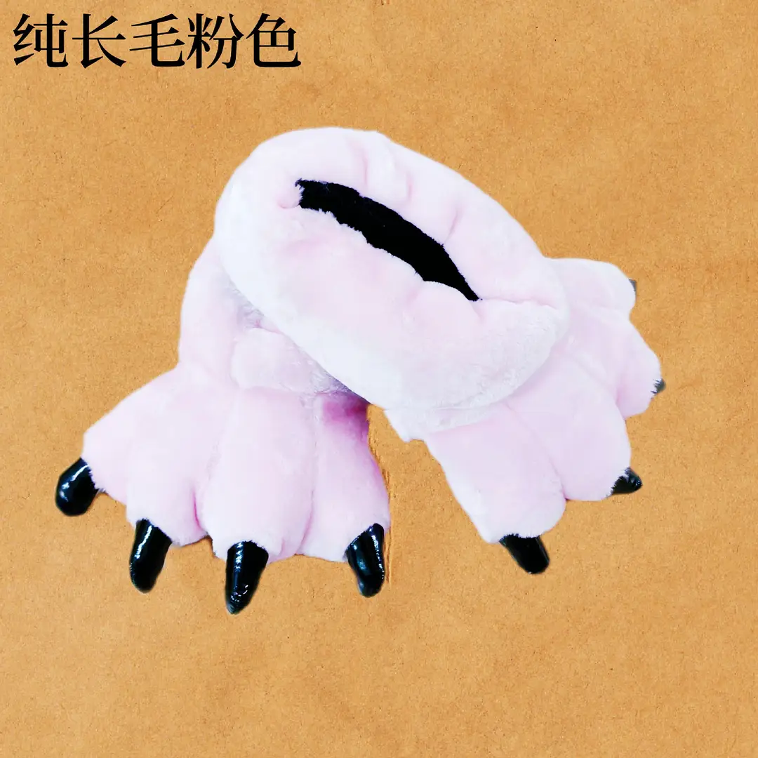 Wholesale Creative Dinosaur Paw Cotton Slippers Cartoon Couple Bag Heel Warm Shoes Men's and Women's Home Monster Plush Slippers