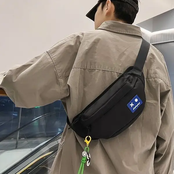 Men's Light Blue Crossbody Bag with Mobile Phone Holder - Image 5