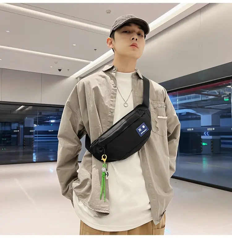 Men's Light Blue Crossbody Bag with Mobile Phone Holder — feature 17