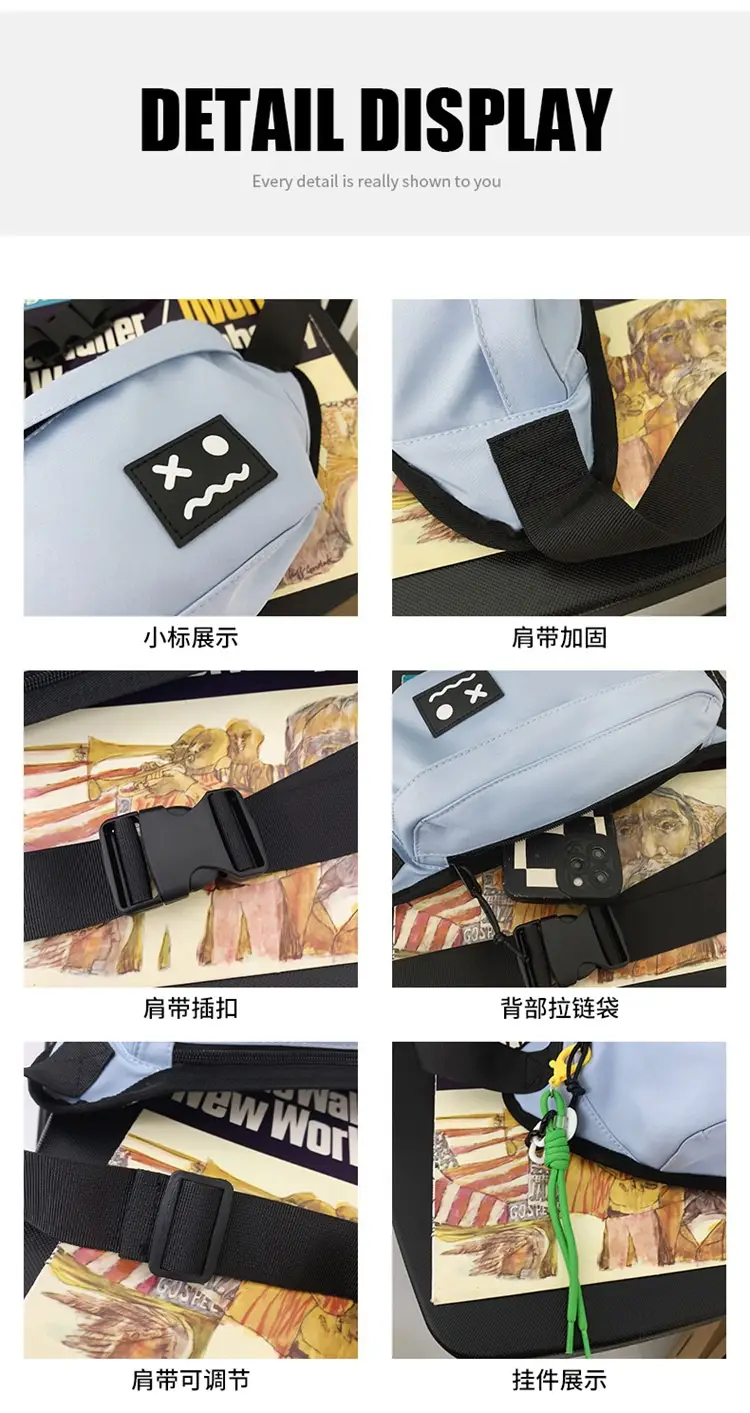 Men's Light Blue Crossbody Bag with Mobile Phone Holder — feature 9