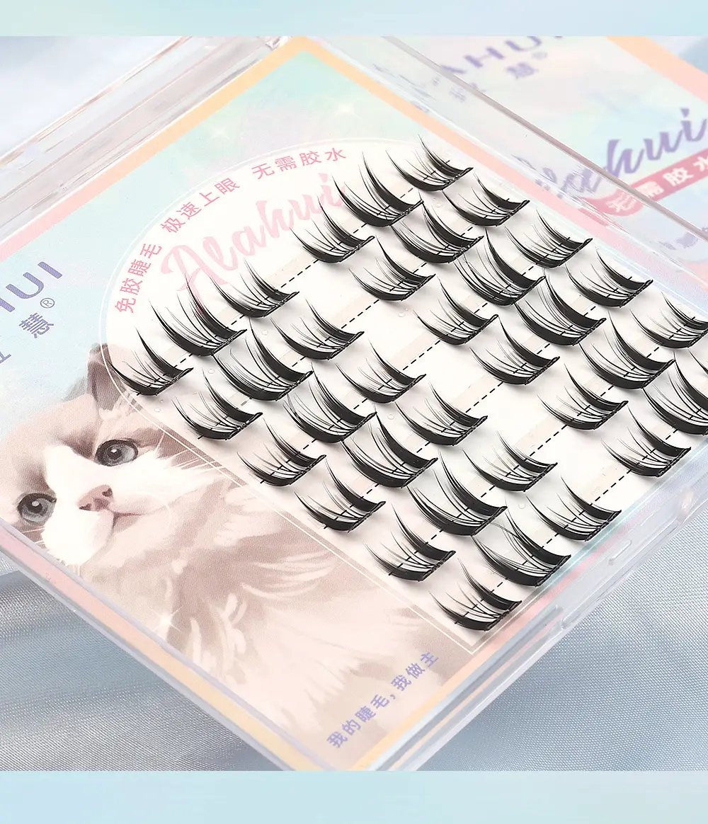 Glue-free false eyelashes self-adhesive fox oblique flying sunflower — feature 19