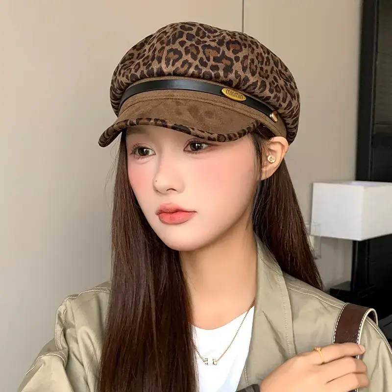 Women Wool Beret Cap Face-Slimming Warm Winter Black — feature 11