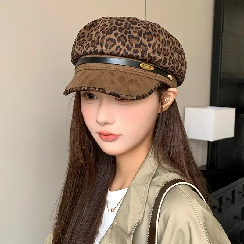 Women Wool Beret Cap Face-Slimming Warm Winter Black — feature 12