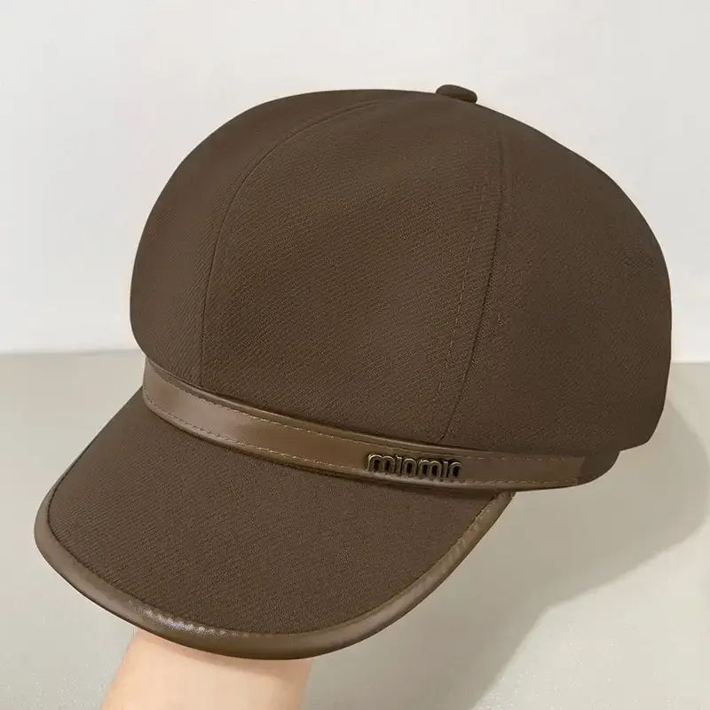 Women Wool Beret Cap Face-Slimming Warm Winter Black — feature 20